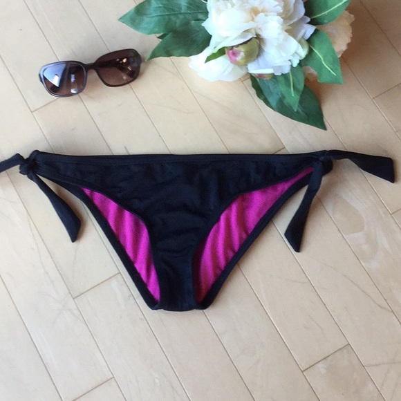 black side tie bikini bottoms